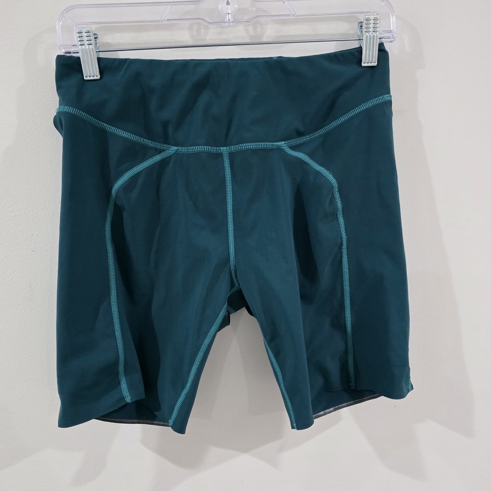 Janji Teal Athletic Running Shorts with Light Teal Stitching